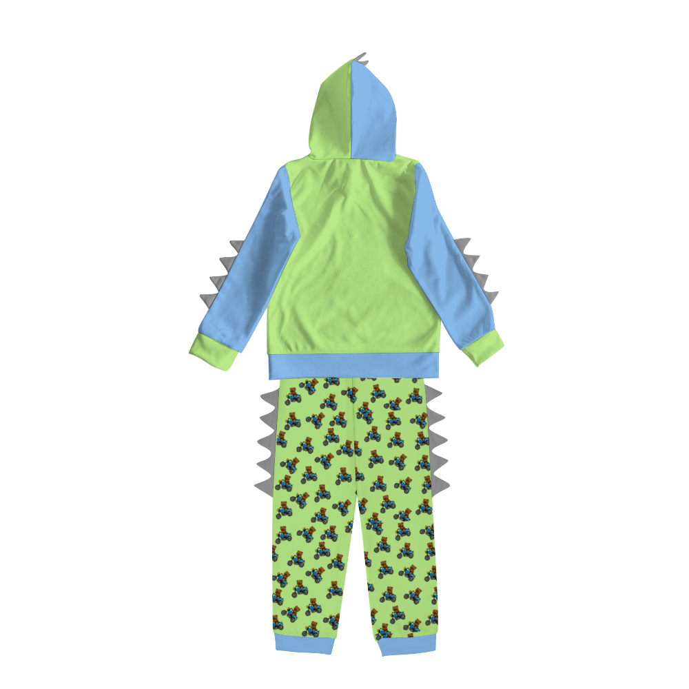 Teddy Ride Boy's Plush Dinosaur Hoodie & Pants Set - kid's top & pants set at TFC&H Co.