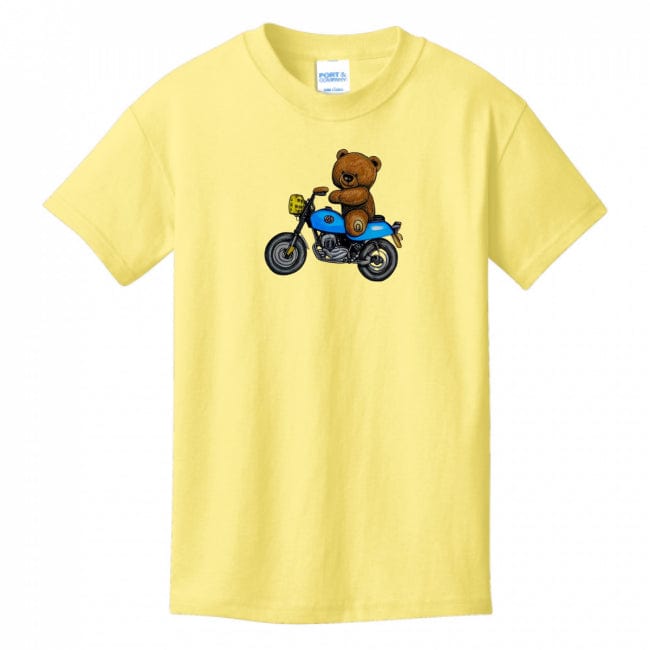 Kids T-Shirts Yellow - Teddy Ride Boys 100% Cotton T-shirt - kids t-shirt at TFC&H Co.
