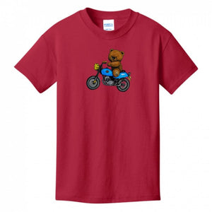 Kids T-Shirts Red - Teddy Ride Boys 100% Cotton T-shirt - kids t-shirt at TFC&H Co.