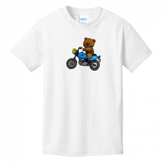 Kids T-Shirts White - Teddy Ride Boys 100% Cotton T-shirt - kids t-shirt at TFC&H Co.