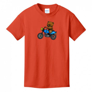 Kids T-Shirts Orange - Teddy Ride Boys 100% Cotton T-shirt - kids t-shirt at TFC&H Co.