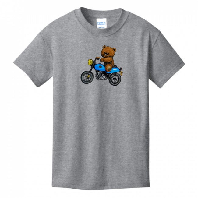 Kids T-Shirts Athletic-Heather - Teddy Ride Boys 100% Cotton T-shirt - kids t-shirt at TFC&H Co.