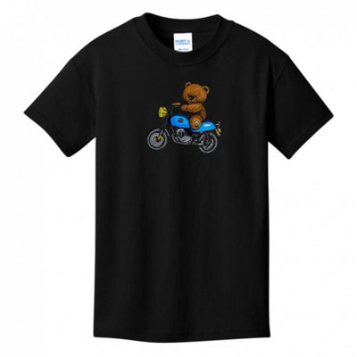 Kids T-Shirts Black - Teddy Ride Boys 100% Cotton T-shirt - kids t-shirt at TFC&H Co.
