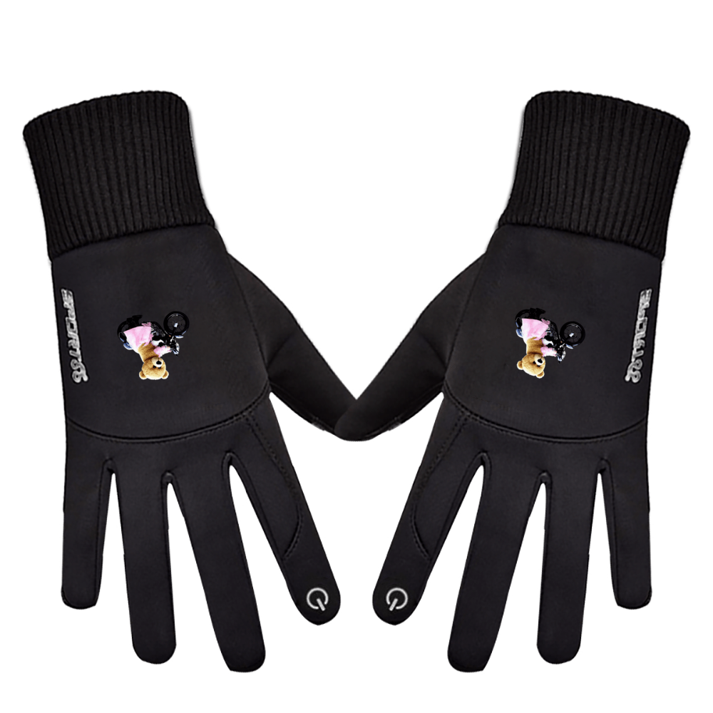 - Teddy Ride Girl Outdoor Activities Touch Screen Plush Gloves - gloves at TFC&H Co.