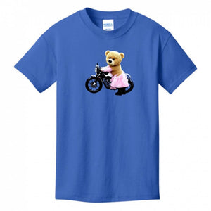 Kids T-Shirts Royal-Blue - Teddy Ride Girls 100% Cotton T-shirt - kids t-shirt at TFC&H Co.