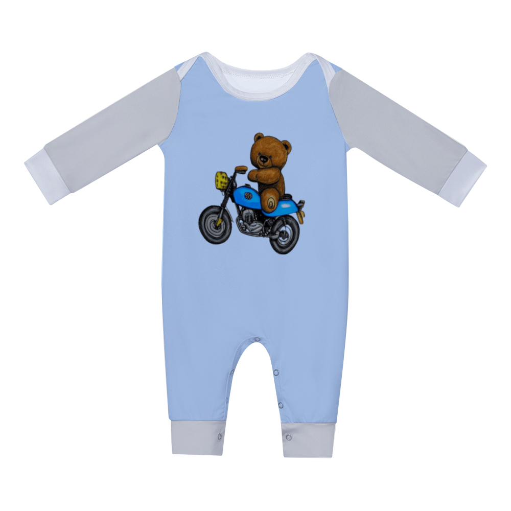 Teddy Ride Infant Long Sleeve Romper - infant onesie at TFC&H Co.