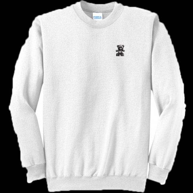 Unisex Crewneck Sweatshirt White - Teddy Ride Left Print Unisex Crewneck Sweatshirt - unisex sweatshirt at TFC&H Co.