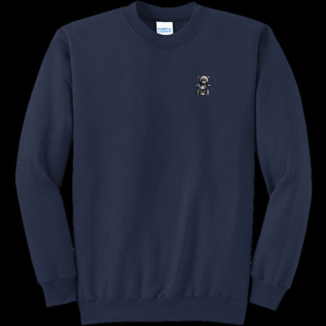 Unisex Crewneck Sweatshirt Navy - Teddy Ride Left Print Unisex Crewneck Sweatshirt - unisex sweatshirt at TFC&H Co.