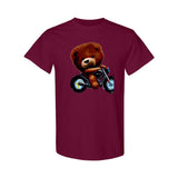 Maroon Teddy Ride Men's Heavy Cotton Motorcycle T-Shirt - men's t-shirt at TFC&H Co.
