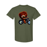 Military Green Teddy Ride Men's Heavy Cotton Motorcycle T-Shirt - men's t-shirt at TFC&H Co.