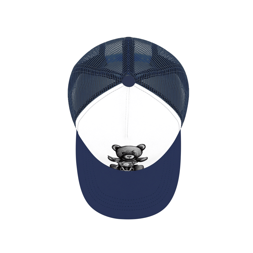 Blue - Teddy Ride Multicolor Unisex Adjustable Mesh Baseball Hat - hat at TFC&H Co.
