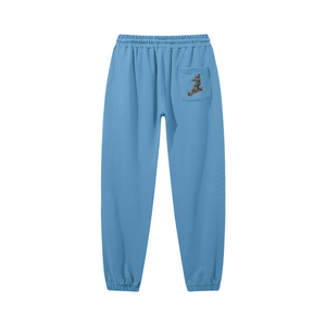 Pastel Blue - Teddy Ride Shred 380GSM Unisex Heavyweight Baggy Sweatpants - unisex sweatpants at TFC&H Co.