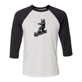White-Black - Teddy Ride Shred Unisex 3/4 Sleeve Baseball Tee - unisex t-shirt at TFC&H Co.