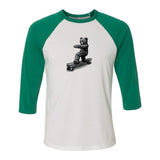 White-Kelly - Teddy Ride Shred Unisex 3/4 Sleeve Baseball Tee - unisex t-shirt at TFC&H Co.