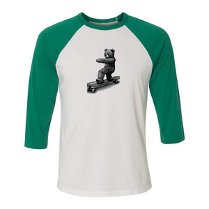 White-Kelly - Teddy Ride Shred Unisex 3/4 Sleeve Baseball Tee - unisex t-shirt at TFC&H Co.