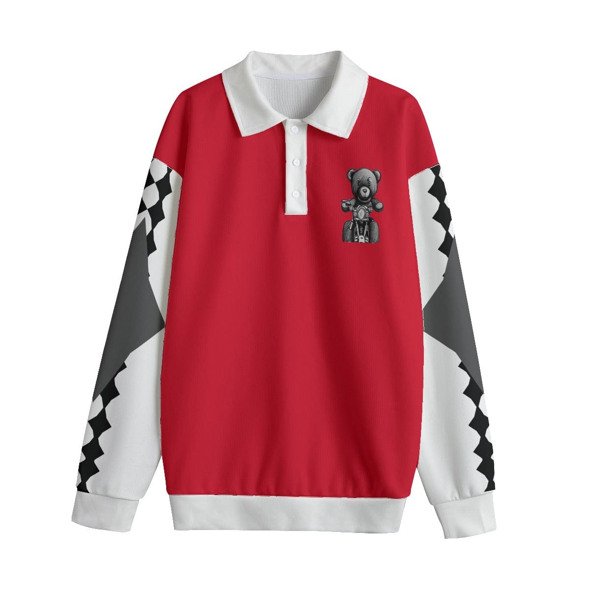 Red - Teddy Ride Unisex Lapel Collar Sweater - Red - unisex sweatshirt at TFC&H Co.