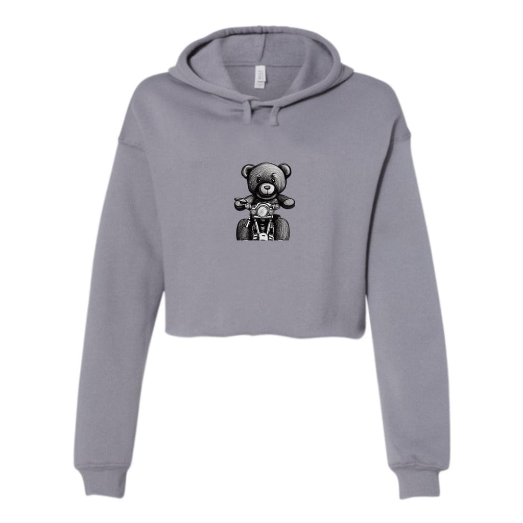 Storm - Teddy Ride Women's Cropped Fleece Hoodie - womens crop hoodie at TFC&H Co.