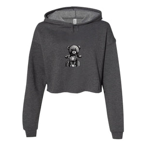 Dark Grey Heather - Teddy Ride Women's Cropped Fleece Hoodie - womens crop hoodie at TFC&H Co.