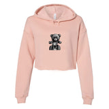 Peach - Teddy Ride Women's Cropped Fleece Hoodie - womens crop hoodie at TFC&H Co.