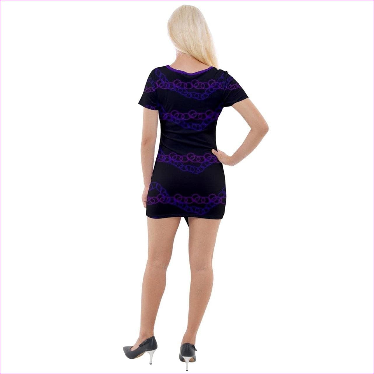 Tethered Short Sleeve Asymmetric Mini Dress - women's dress at TFC&H Co.