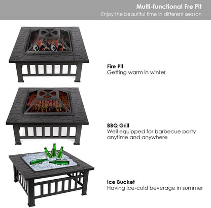 TFC&H Co. 32 inch Outdoor Fire Pit Table- Ships from The US - fire pit table at TFC&H Co.