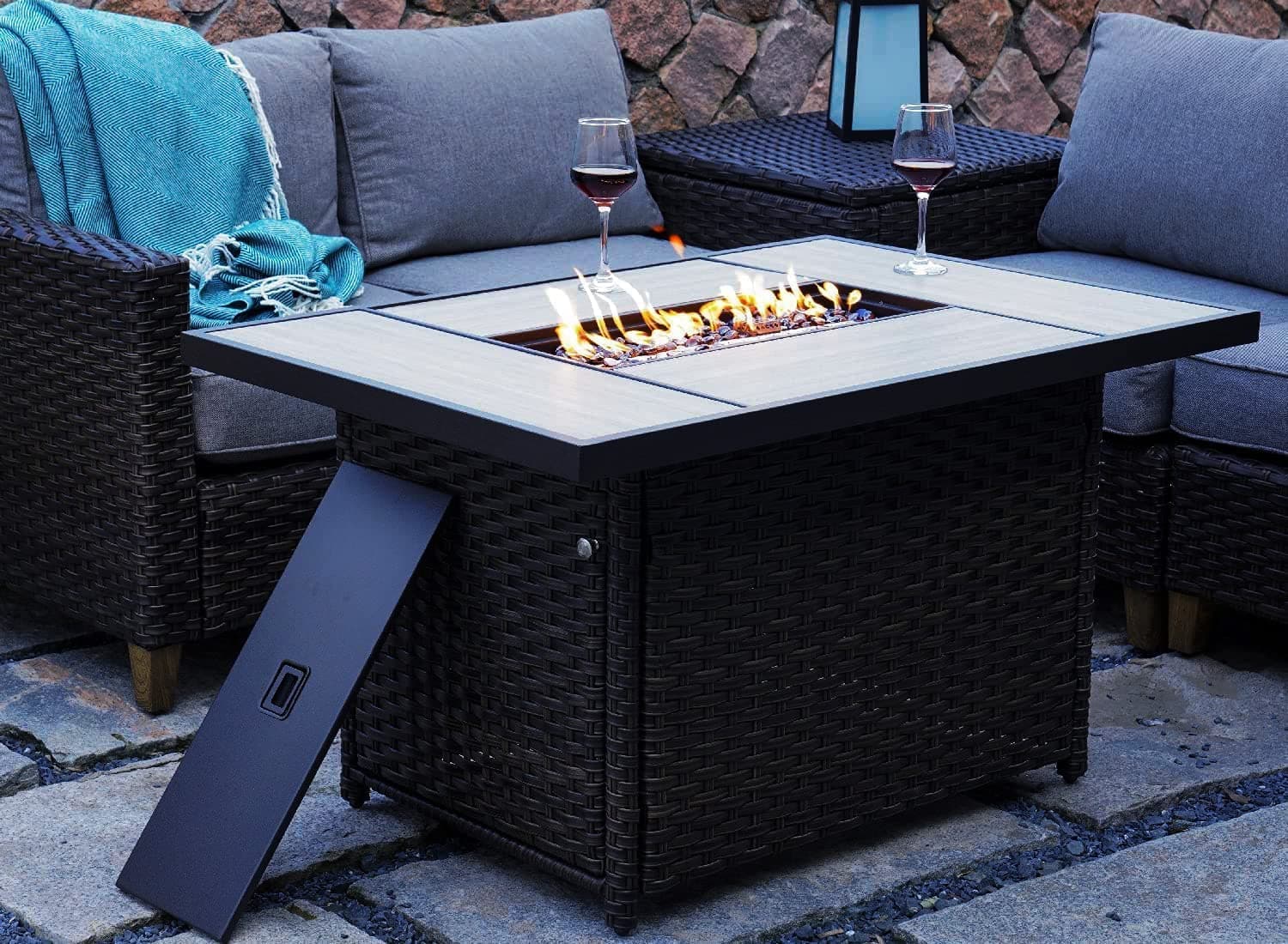 TFC&H Co. 43 Inch Outdoor Gas Fire Pit Table- Ships from The US - fire pit table at TFC&H Co.