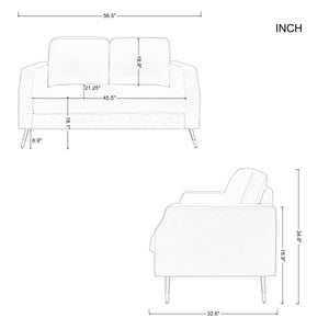 - TFC&H Co. 56.5” Square Arm Loveseat - Beige- Ships from The US - loveseat at TFC&H Co.