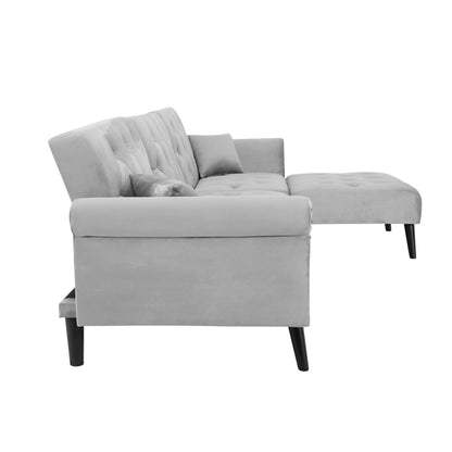 TFC&H Co. Convertible Sofa Bed Sleeper - Light Velvet Grey- Ships from The US - sofa bed sleeper at TFC&H Co.