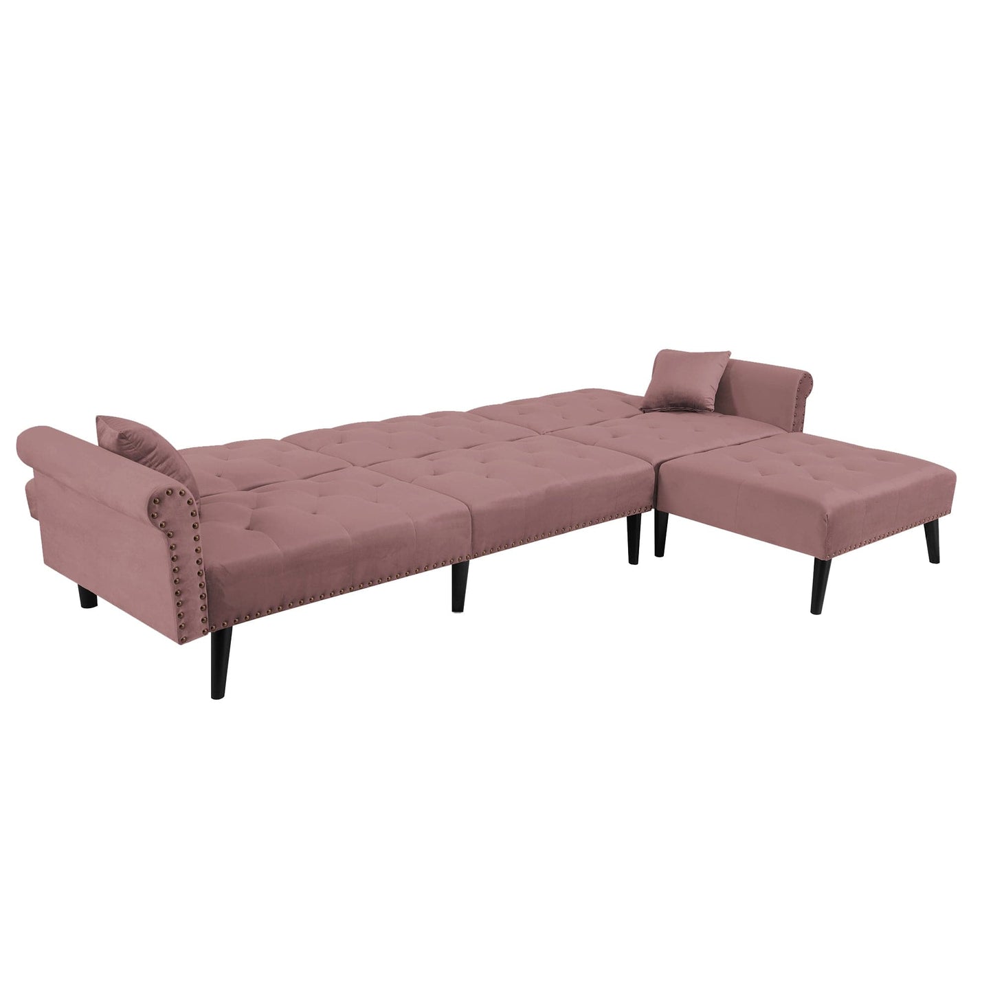 TFC&H Co. Convertible Sofa Bed Sleeper - Velvet Mauve/Pink- Ships from The US - sofa bed sleeper at TFC&H Co.