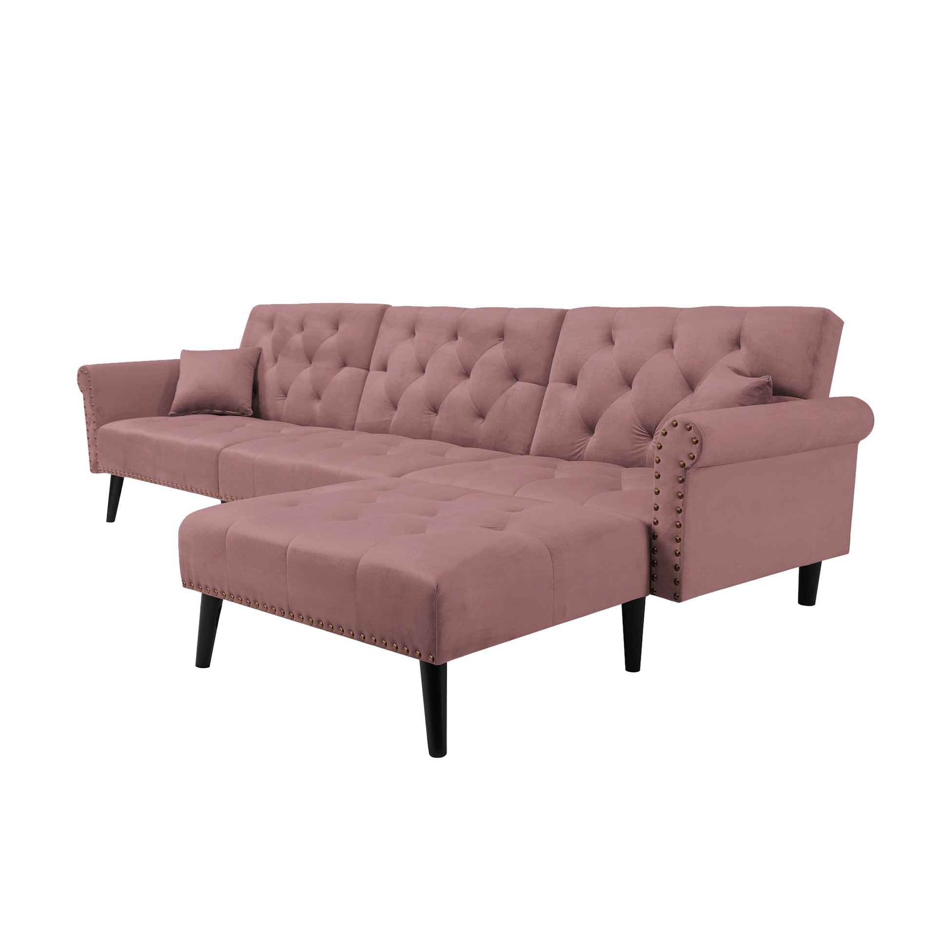 TFC&H Co. Convertible Sofa Bed Sleeper - Velvet Mauve/Pink- Ships from The US - sofa bed sleeper at TFC&H Co.