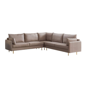 - TFC&H Co. L-Shaped Corner Sectional Technical Leather Sofa - Beige- Ships from The US - sectional at TFC&H Co.