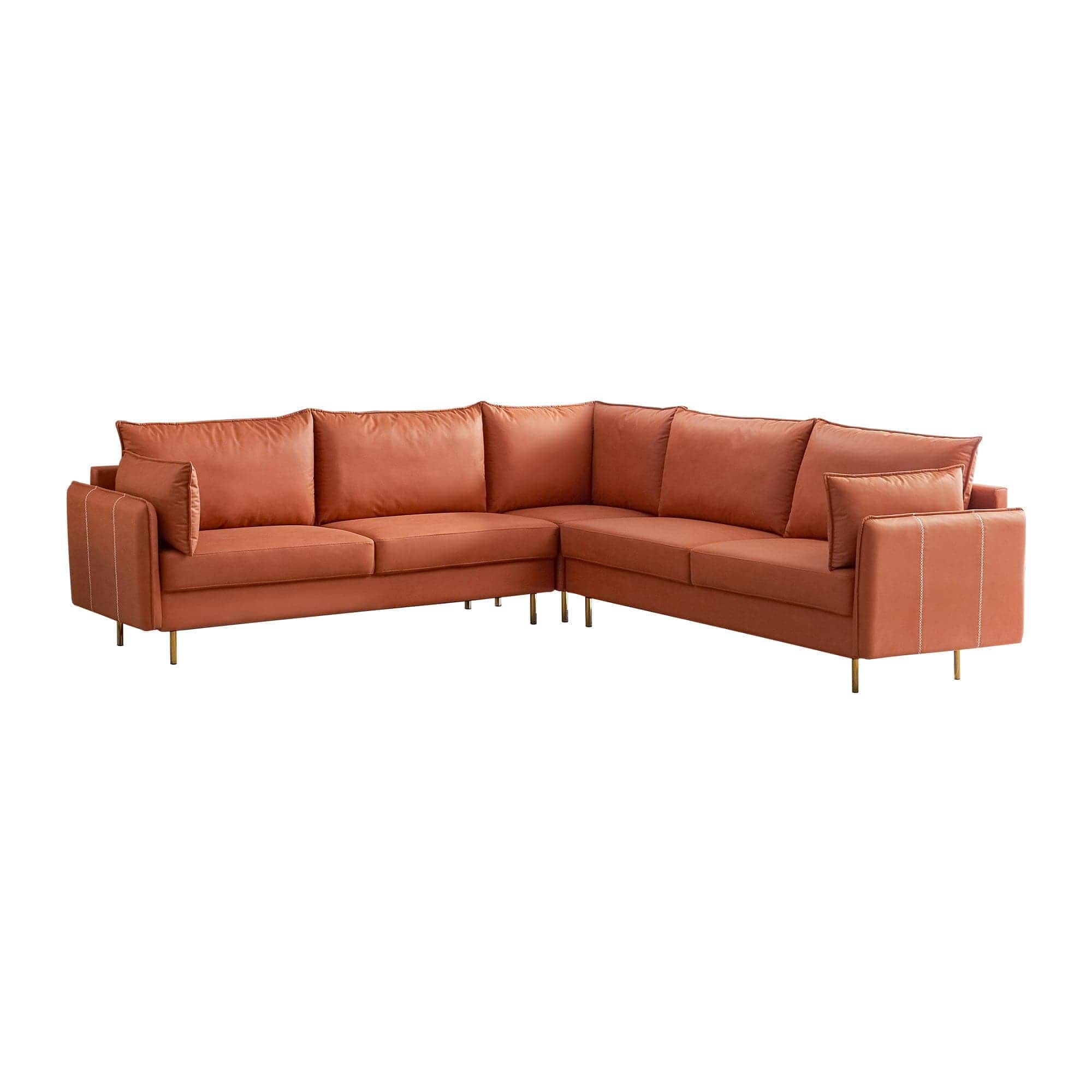 - TFC&H Co. L-shaped Corner Sectional Technical leather Sofa - Orange- Ships from The US - sectional at TFC&H Co.