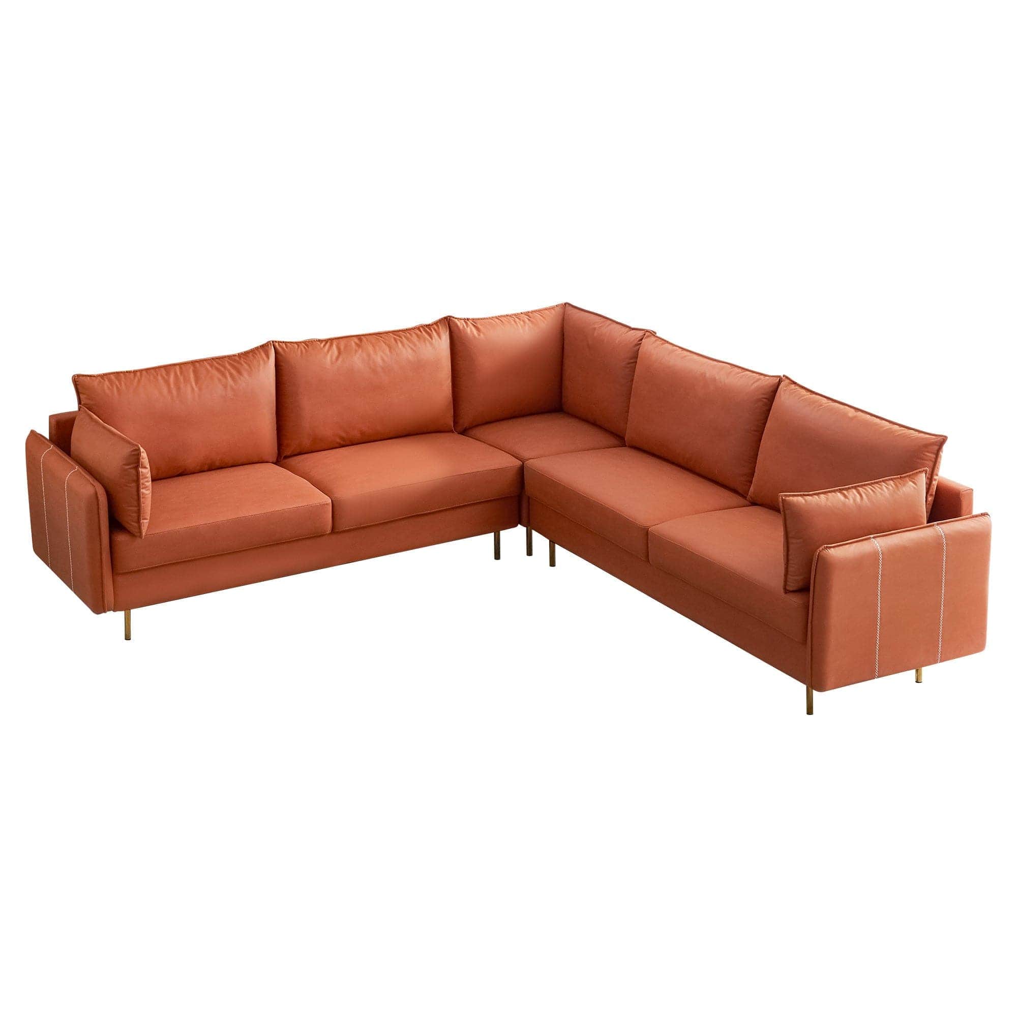 - TFC&H Co. L-shaped Corner Sectional Technical leather Sofa - Orange- Ships from The US - sectional at TFC&H Co.