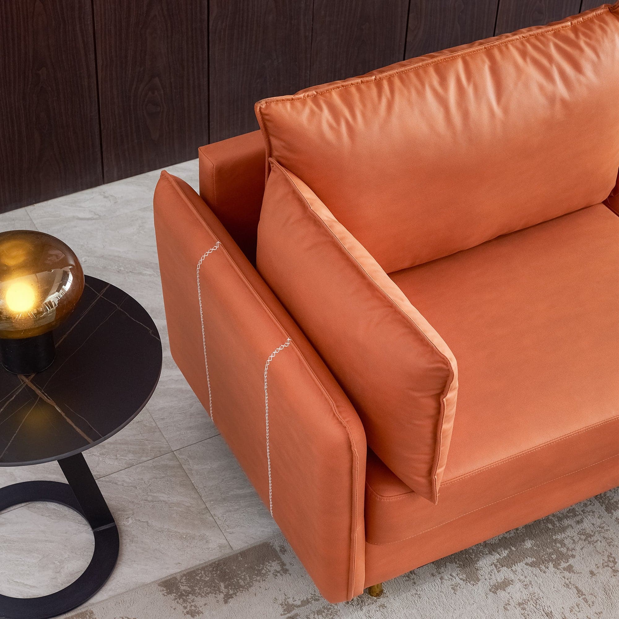 - TFC&H Co. L-shaped Corner Sectional Technical leather Sofa - Orange- Ships from The US - sectional at TFC&H Co.