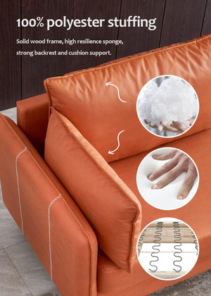 - TFC&H Co. L-shaped Corner Sectional Technical leather Sofa - Orange- Ships from The US - sectional at TFC&H Co.