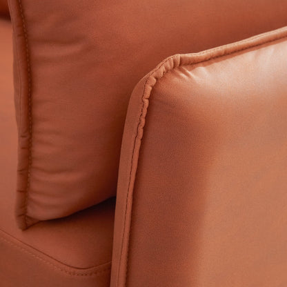 TFC&H Co. L-shaped Corner Sectional Technical leather Sofa - Orange- Ships from The US - sectional at TFC&H Co.