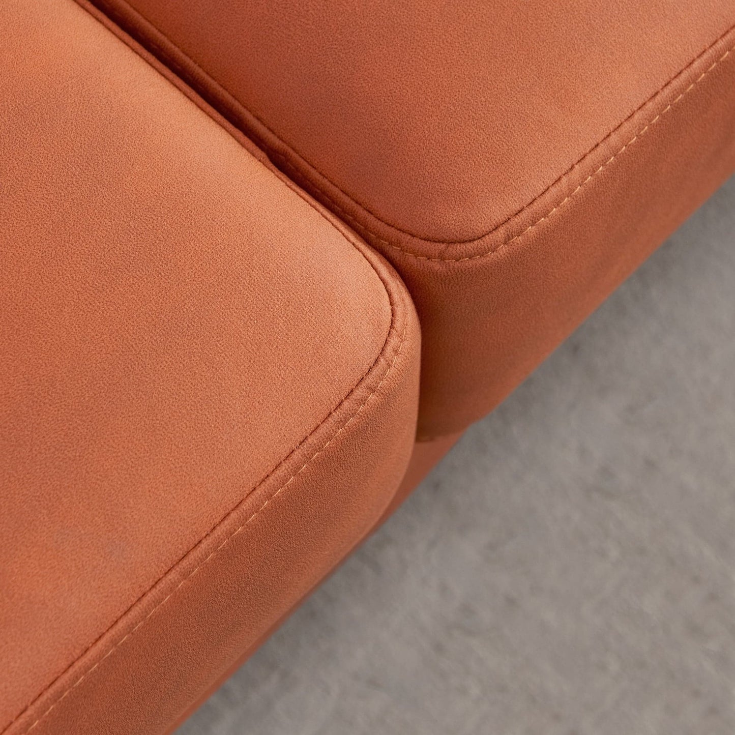TFC&H Co. L-shaped Corner Sectional Technical leather Sofa - Orange- Ships from The US - sectional at TFC&H Co.