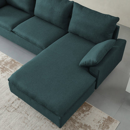 TFC&H Co. L-Shaped Linen Sectional Sofa w/ Left Chaise - Muted Green- Ships from The US - sectional at TFC&H Co.