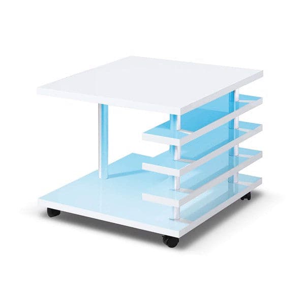 - TFC&H Co. Mobile Coffee Table with LED light Color Remote Control - White- Ships from The US - coffee table at TFC&H Co.