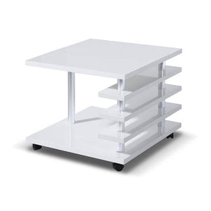 - TFC&H Co. Mobile Coffee Table with LED light Color Remote Control - White- Ships from The US - coffee table at TFC&H Co.
