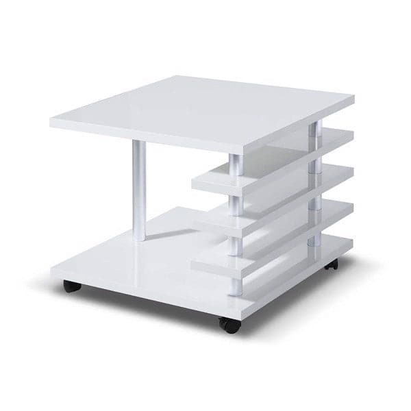 - TFC&H Co. Mobile Coffee Table with LED light Color Remote Control - White- Ships from The US - coffee table at TFC&H Co.