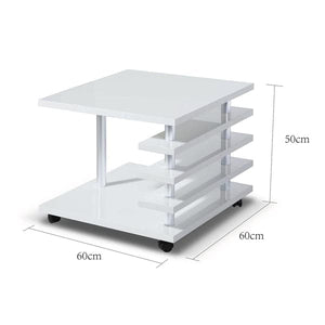 - TFC&H Co. Mobile Coffee Table with LED light Color Remote Control - White- Ships from The US - coffee table at TFC&H Co.
