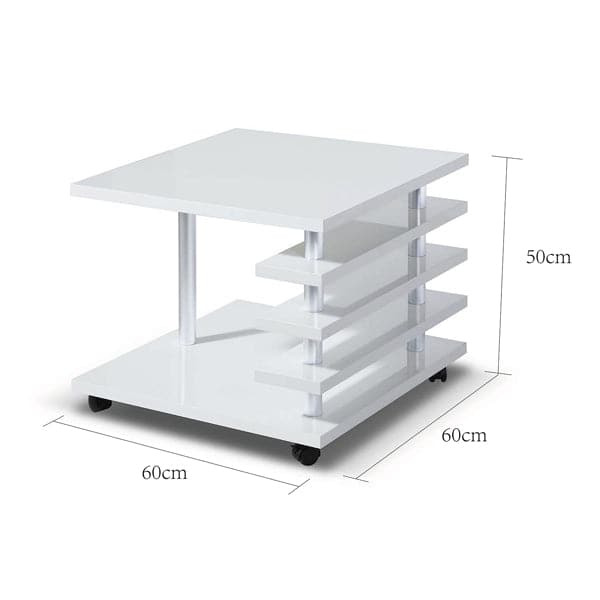 - TFC&H Co. Mobile Coffee Table with LED light Color Remote Control - White- Ships from The US - coffee table at TFC&H Co.