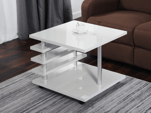 - TFC&H Co. Mobile Coffee Table with LED light Color Remote Control - White- Ships from The US - coffee table at TFC&H Co.