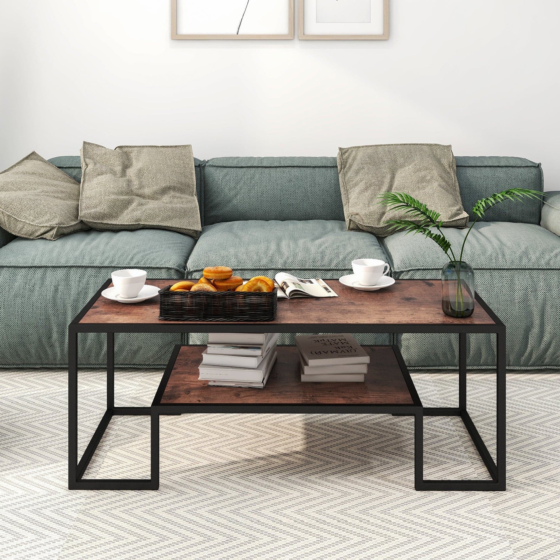 TFC&H Co. Modern Geometric-Inspired Wood Coffee Table- Ships from The US - coffee table at TFC&H Co.