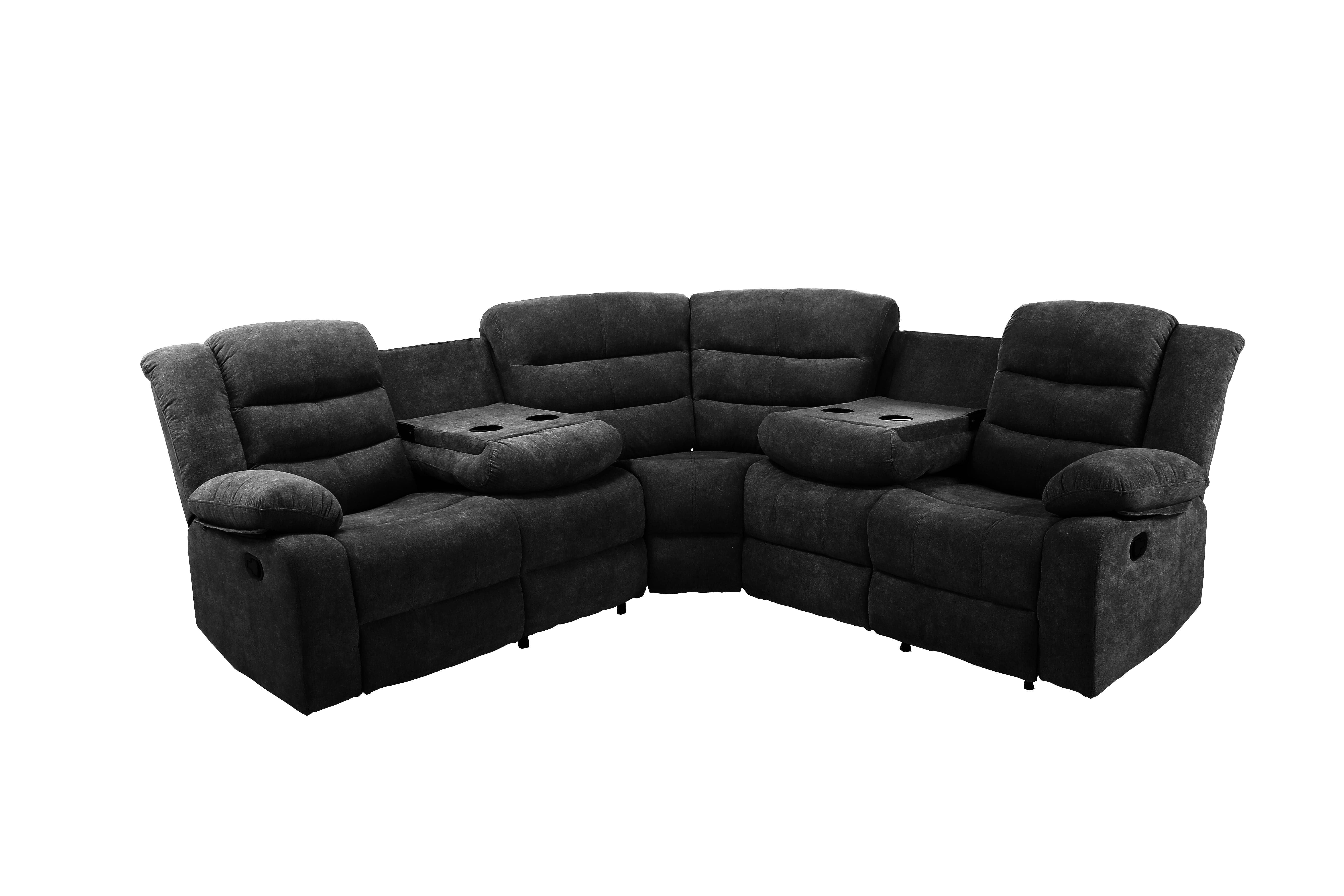 - TFC&H Co. Sectional Manual Recliner Living Room Set - Black- Ships from The US - sectional at TFC&H Co.