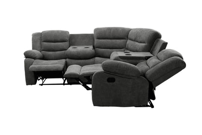 TFC&H Co. Sectional Manual Recliner Living Room Set - Dark Grey- Ships from The US - sectional at TFC&H Co.