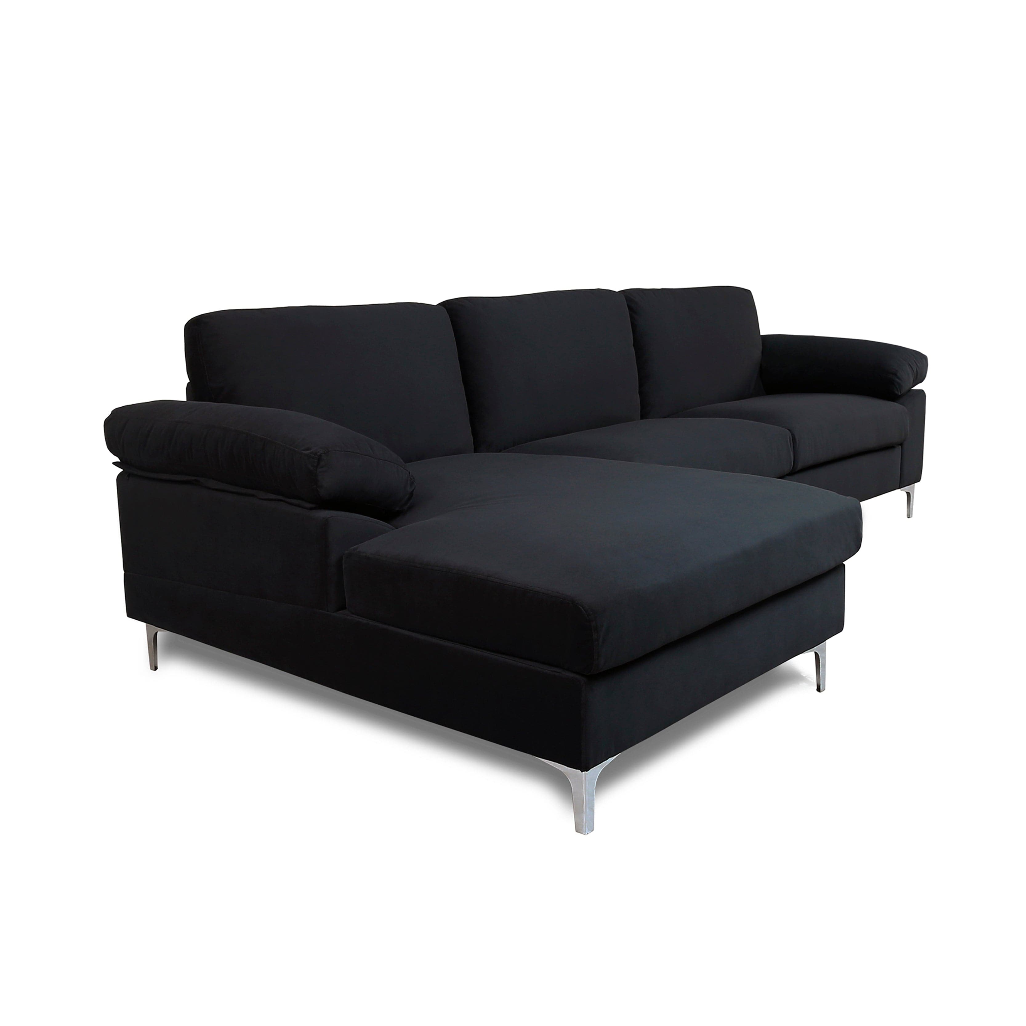 - TFC&H Co. SECTIONAL SOFA VELVET LEFT HAND FACING - BLACK- Ships from The US - sectional at TFC&H Co.