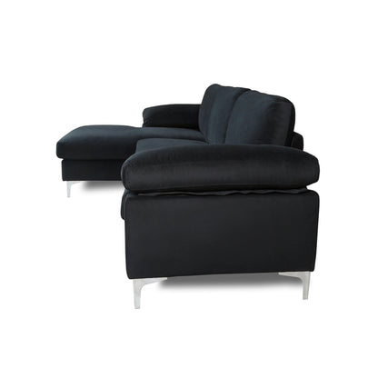 TFC&H Co. SECTIONAL SOFA VELVET LEFT HAND FACING - BLACK- Ships from The US - sectional at TFC&H Co.