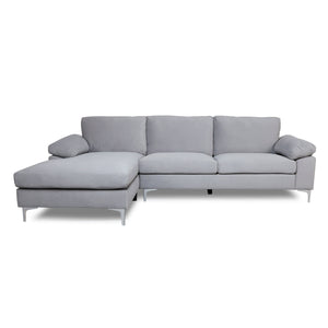 - TFC&H Co. SECTIONAL SOFA VELVET LEFT HAND FACING - LIGHT GREY- Ships from The US - sectional at TFC&H Co.